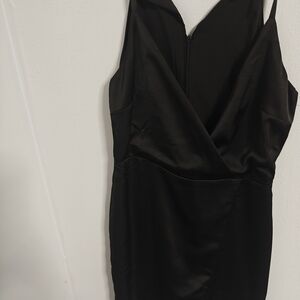 Elegant Black Satin Dress